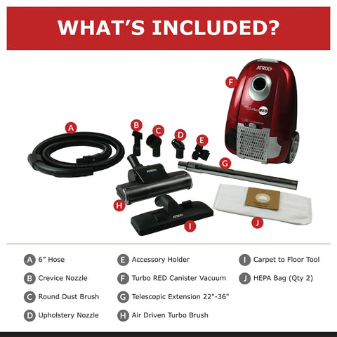 Heavy Duty HEPA Canister Vacuum Cleaner With 1400 Watt Variable Suction Motor And Three Stage Filtration That Crushes Dust Like A Champ accessories and components included