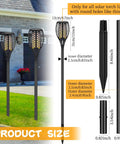 Diagram showing 8 Pack Solar Light Stake Replacement Kit With Extension Poles And Joint Connectors, illustrating dimensions.