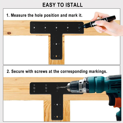 Kickass 2 Pack T Post Brackets Heavy Duty T Beam Connectors For 4x4 And 6x6 Wood Lumber Built Different Carbon Steel Frame With Rust Proof Black Coating Super Tough Metal Hardware