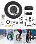 Beefed Up 48V 1500W Electric Bicycle Conversion Kit With 20 Inch Rear Hub Wheel and components, snow ready for city commute