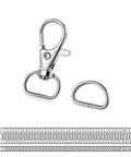 Badass Swivel Snap Hooks And D Rings Set Keychain Clips with zinc alloy hardware, featuring a lobster claw clasp and D ring.