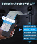 Tesla Level 2 EV Charger J1772 48A Adjustable 240V With On Unit Manual Amps And Schedule NEMA 14 50 smart app interface