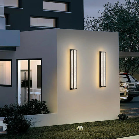 Slick 18W Outdoor Wall Light Modern Exterior Fixture IP65 Waterproof Sconce For Front Door Porch Patio Garage 23.6 Inch Wide