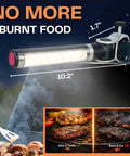 Ultra Bright BBQ Grill Light For Blackstone Griddle And Weber Grills, LED Work Light Bar attached to grill, measurements shown