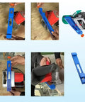 Precision Woodworking Cut Tool That Slams Into Your Circular Saw Setup For Flawless Edge Guiding With Adjustable Positioner Accuracy You Can Trust On Any Heavy Duty Milling Or Home Improvement Project Right Now, showing hands adjusting the tool.