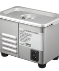 Side view of 0.8L Ultrasonic Jewelry Cleaner Pro Grade Machine with stainless steel tank for home or shop cleaning.