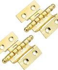 2 Pcs Gold Crown Hinge Set For Cabinets And Doors, Vintage Wooden Jewelry Boxes, 40mm Zinc Alloy Hardware With Eight Holes