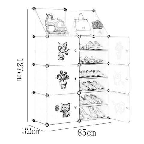 Modular Six Tier Shoe Rack Storage Shelf Two Column Design Holds Twenty Four Pairs Heavy Duty Plastic Build Compact Apartment Entryway Setup Easy Assembly Game Changer Bedroom Dorm Living Room