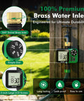 Oversized LCD Sprinkler Timer For Outdoor Hose Faucet, No Fuss Programmable Watering System With Brass Inlet Display
