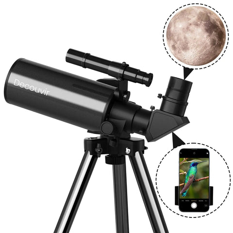 Compact Catadioptric Telescope With 60mm Aperture And 830mm Focal Length For Adults, showing clear Moon and bird views