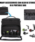 Open Adjustable Compartments Carry Bag For Steam Shot Hard Surface Steam Cleaner With Extra Pockets showing organized tools