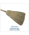 Reliable Workhorse Warehouse Brooms Crafted With Heavy Duty Corn Fiber Bristles For Ridiculously Fast Dust Removal Along With A Balanced Fifty Six Inch Overall Length To Keep Any Commercial Floor Looking Crisp Without Breaking A Sweat Daily, featuring heavy metal band and stitching.