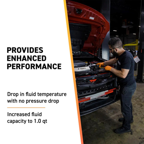 Mechanic installing Transmission Cooler For Ford Powerstroke 7.3L 1999-2003 Silver Expanded Core For More Fluid Capacity