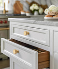 Five Pack Solid Brass Cabinet Knobs Brushed Gold Handles For Dresser Kitchen Bedroom Bathroom Modern Hardware