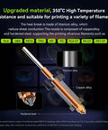 Diagram of K2 Plus Ceramic Heating Block Hotend Kit With Unicorn Quick Swap Nozzle Kit, showing titanium, copper alloy, and temperature details