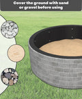39 Inch Smokeless Fire Pit Ring Insert For Outdoor Use Heavy Duty Metal Rim Liner Round Campfire Ring With Ventilation Holes