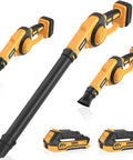 Cordless Leaf Blower 21V Lightweight Electric Blower With 130 CFM And 200 MPH Wind Includes Dual 2.0Ah Batteries And Fast Charger