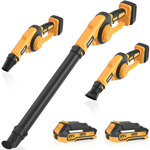 Cordless Leaf Blower 21V Lightweight Electric Blower With 130 CFM And 200 MPH Wind Includes Dual 2.0Ah Batteries And Fast Charger