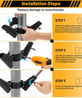 Heavy Duty RV Flag Pole Mount For Travel Trailer Tongue Jack Clamps On Without Drilling Dual Pole Holder installation steps with tools