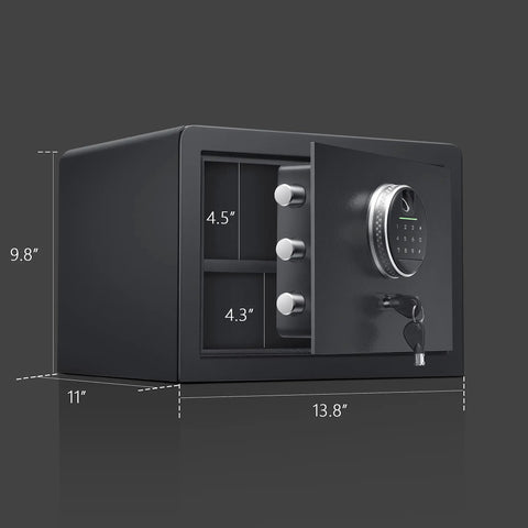 Fingerprint Safe Box For Home Security Grab And Go Quick Access Safe For Cash Jewelry And Valuables 1.0 Cubic Feet interior