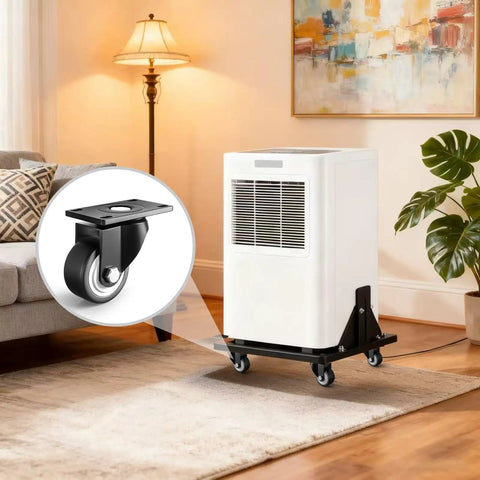 Heavy Duty 2 Inch Caster Wheels Set Of Four 600 Lb Industrial Swivel Casters Black Polyurethane Rollers on mobile air conditioner.