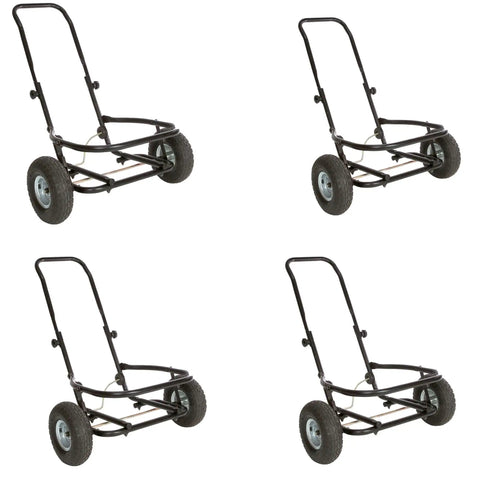 Four Heavy Duty Workhorse Muck Cart Utility Wagon 4 Pack Foldable Two Wheel Farm And Ranch Transport With Adjustable Handle