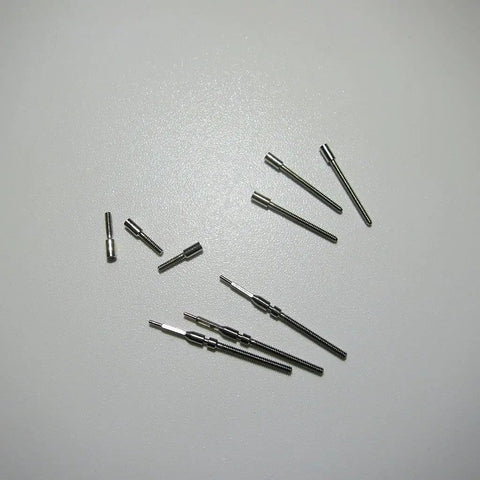 Assorted Stainless Steel Watch Winding Stems For Movements 2824 2836 2892 7750 Durable Replacement Pro Kit on white surface