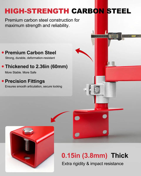 Usyato Wall Mount Jib Crane, 660 Lbs Electric Scaffolding Lift Hoist Support Arm shows premium carbon steel build and precision fittings.