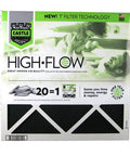 One Year HVAC Furnace Filter With High Flow MERV 8, Triple Foam Build With Tacky Center Layer, Made In USA, 20x20x1, Black packaging