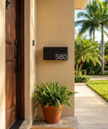 Modern Wall Mounted Mailbox Black for Home Outdoor Use with Rust Resistant Steel Build Sleek Mailbox on House Wall