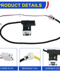 Motico washer lid lock switch with 3-wire plug and bendable coil; compatible with Whirlpool/Kenmore/Maytag/Amana/Crosley.