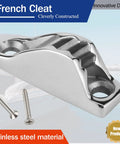 316 Stainless Steel Rope Cam Cleat For Boats And Kayaks Built To Last, side view, screws included, heavy duty marine cleat.