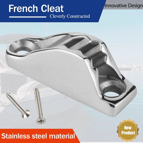 316 Stainless Steel Rope Cam Cleat For Boats And Kayaks Built To Last, side view, screws included, heavy duty marine cleat.