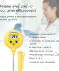 Built To Take A Beating Shockproof Waterproof Thermometer With An 8 Inch Stainless Probe in lab setting