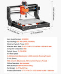 3-Axis CNC Router Machine For Wood And Acrylic Engraving And Milling With A Beefed-Up 60W Spindle, 300 X 180 X 40 mm Working Area