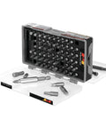 Badass SeventyFivePiece Specialty Bit Driver Set Packed With HeavyDuty Fastener Bits, organized with various steel driver bits for repairs.