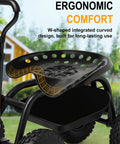 Two Pack Metal Tractor Seats 17.7 By 13.4 Inches Replacement For Lawn Mower Farm Cart Forklift Garden Bar Stool Black Durable
