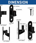 Dimensions of Beefy Heavy Duty Gate Hinges for Metal and Wood Fences, 304 Stainless Steel Construction, 4 pack black