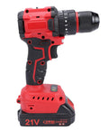 Reliable Cordless Drill Featuring A Brushless Motor And Twin Batteries For No Sweat Drilling 25 Plus One Torque Settings At 1500 RPM side view showing battery and grip design.