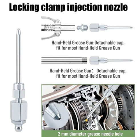 Industrial Grade Grease Needle Coupler Set With High Pressure Needle Nozzle For Precision Lubrication In Narrow Engine Tight Spaces Built