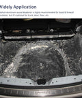 Installed heavy duty automotive heat shield insulation roll for your ride, showcasing reflective foil in car trunk application.