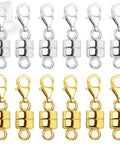 Magnetic Necklace Clasp With Lobster Clasp 14K Gold And Silver Magnetic Jewelry Clasps for necklace extenders and bracelet closures.