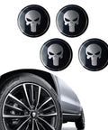 Step Up Your Daily Ride With These Heavy Duty Black Metal Skull Car Wheel Center Caps Rocking A Durable 2.2 Inch Hub Cover that Mounts Snug And Drops Some Sick Attitude On Every Rim, featuring 4 skull caps.