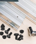 Top Shelf Kickass T Slot Drop In Bolts M6 X 16 Millimeter Hammer Head Screws With Hex Flange Nuts For European 30 Series Aluminum Extrusion Profiles Rig Build Hardware 20 Pack scattered on aluminum profiles.