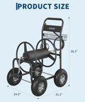Dimensions of Grab And Go Mobile Garden Hose Reel Cart With Wheels Holds Up To 300 Feet Of Five Eighth Inch Hose Heavy Duty Water Reel