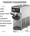 Knockout Commercial Soft Serve Ice Cream Maker Boasting High Yield Countertop Build with LCD panel and sleek design.