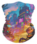Flex Your Outdoor Setup With This Ultra Breezy Stretchy Neck Gaiter featuring a vibrant cityscape design, perfect for versatile outdoor use.