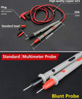 Beefy Heavy Duty Multimeter Test Leads With Banana Plugs 1000V 20A 2 Pack showing blunt probe tips and red-black cables