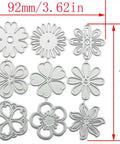 Nine Piece Flower Die Set For Card Making And Scrapbooking, Carbon Steel Cutting Dies For Floral Patterns And Snowflake Designs