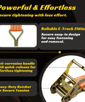 Image showing Beefy 2 Inch Ratchet Straps 15 Foot, 6 Pack with 4500 Lbs Break Strength, featuring J Hooks and anti-corrosion handle.
